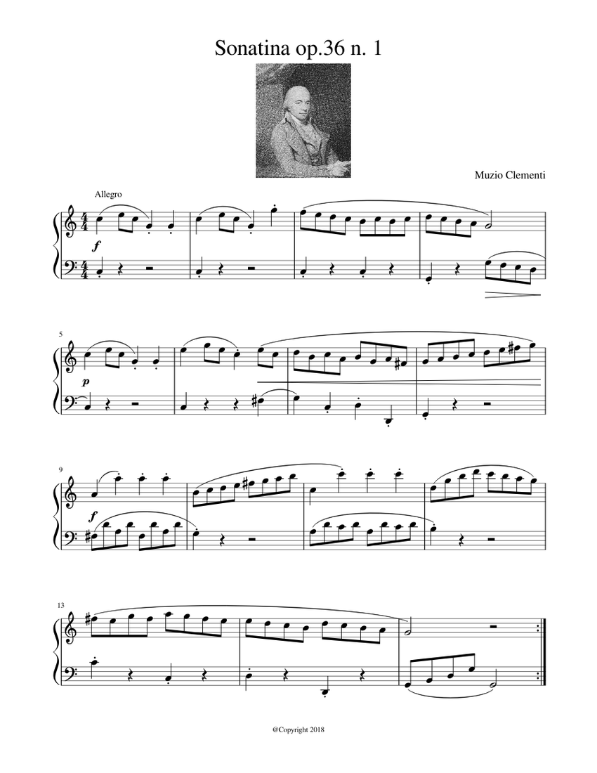 Sonatina op 36 n 1 Muzio Clementi Sheet music for Piano (Solo ...