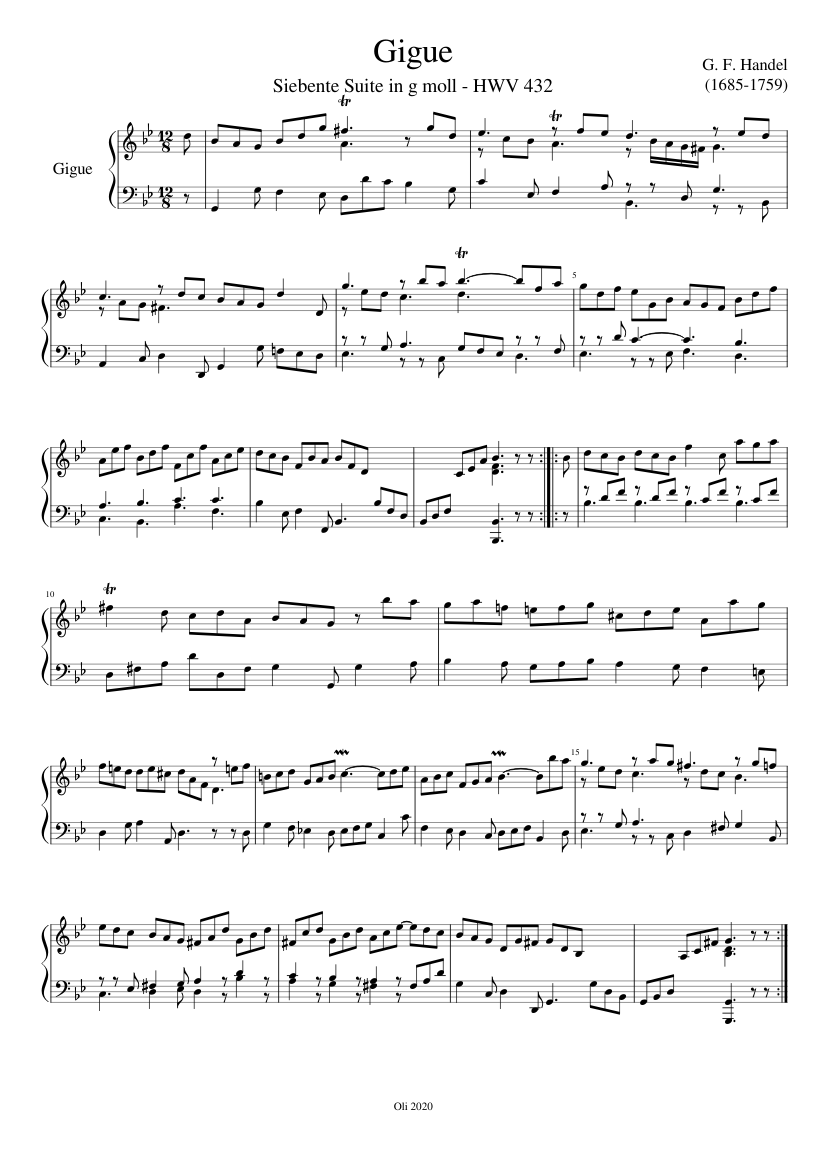 Suite in G minor HWV 432