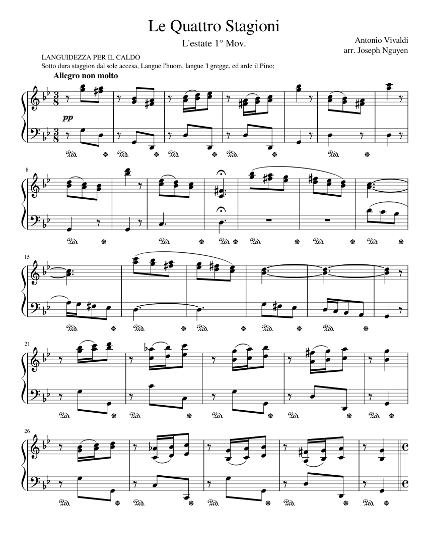 Concerto No. 2 in Sol Minore RV315 L'Estate