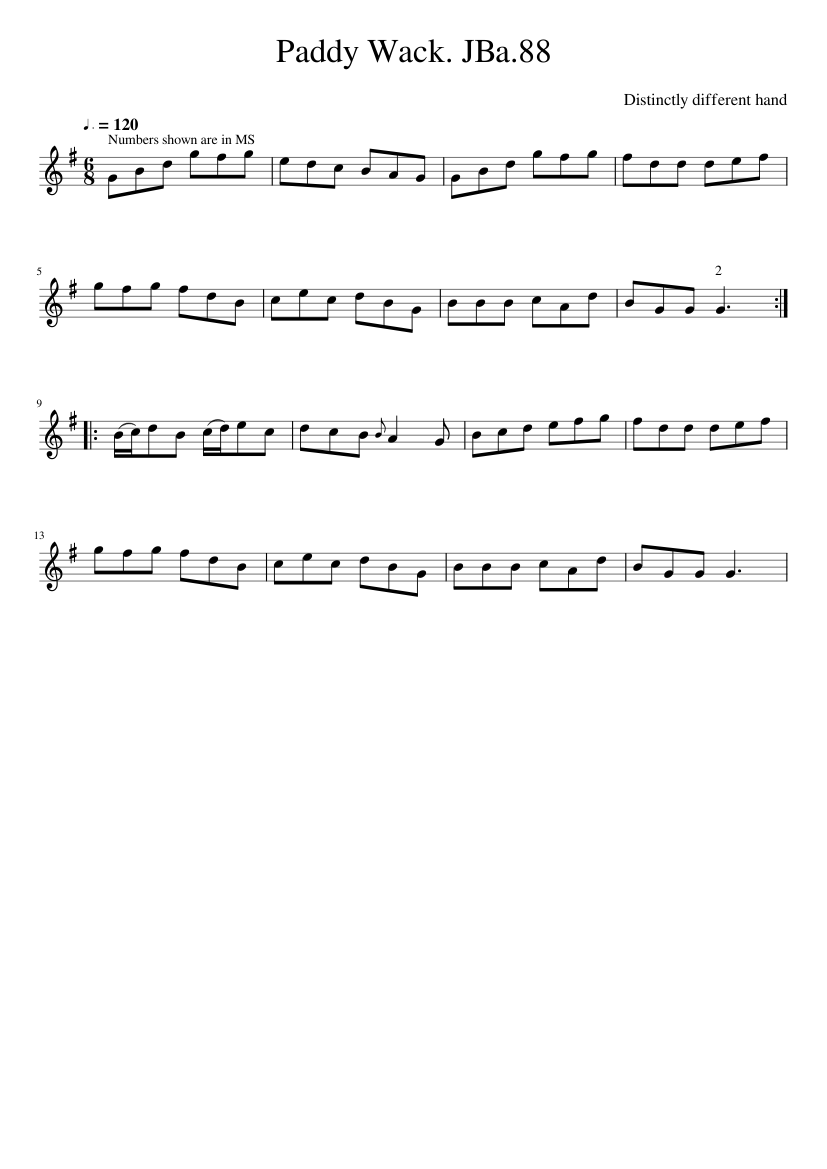 Paddy Wack. JBa.88