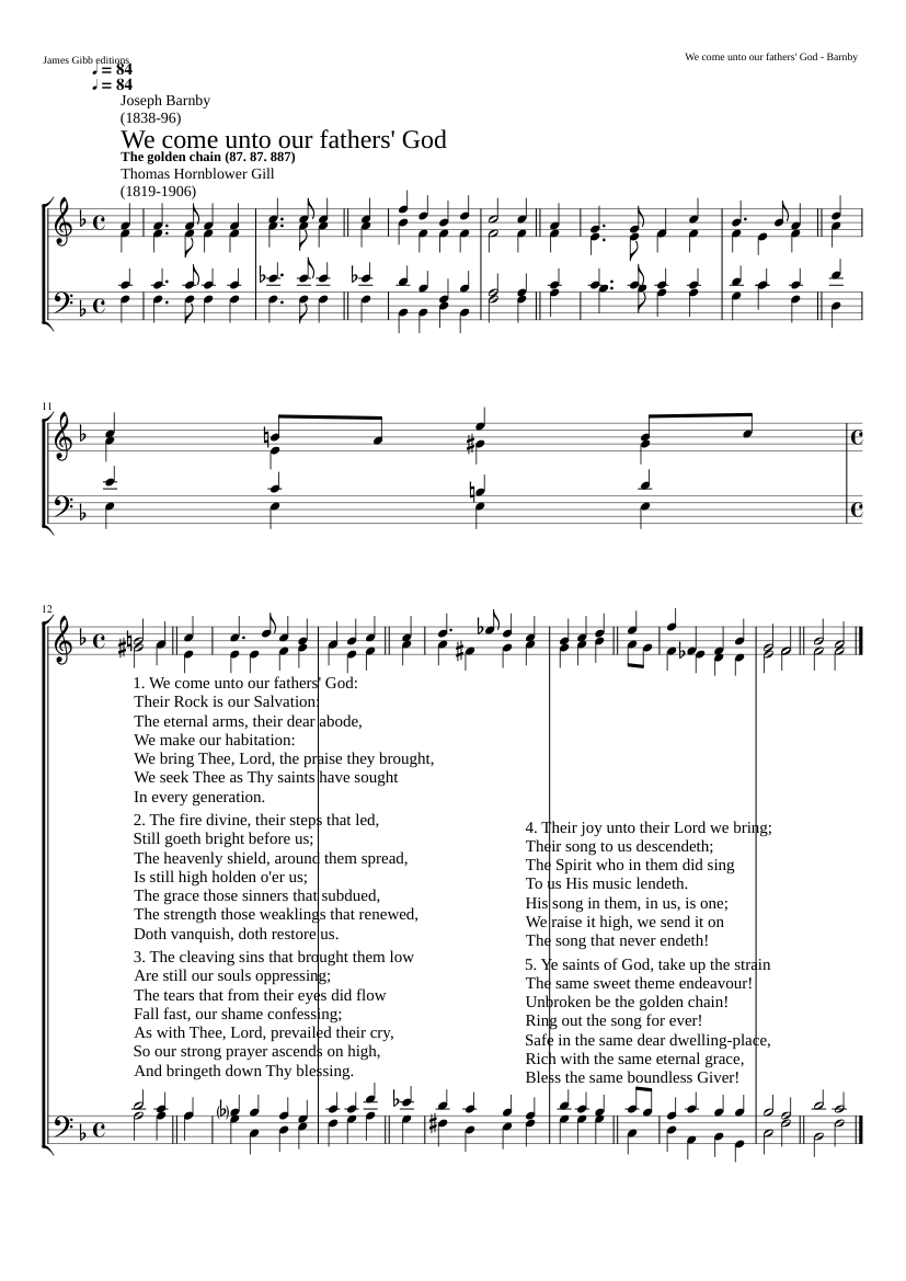 We come unto our fathers' God