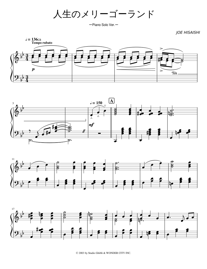 Merry-Go-Round of Life Sheet music for Piano (Solo) | Musescore.com