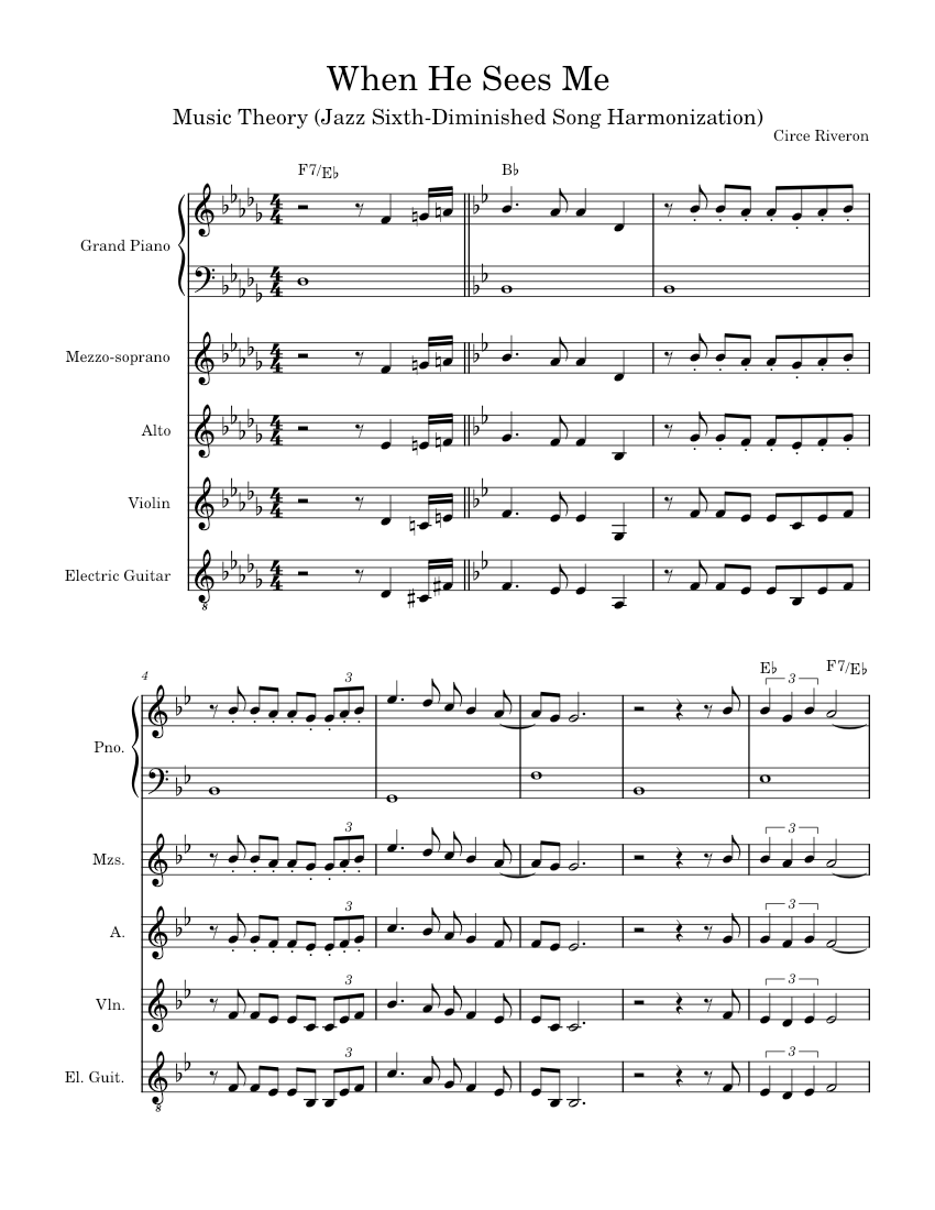 Interesting When He Sees Me Sheet Music Images