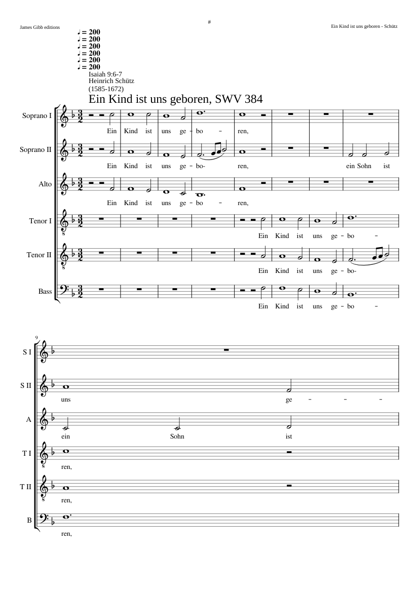 Ein Kind ist uns geboren SWV 384
