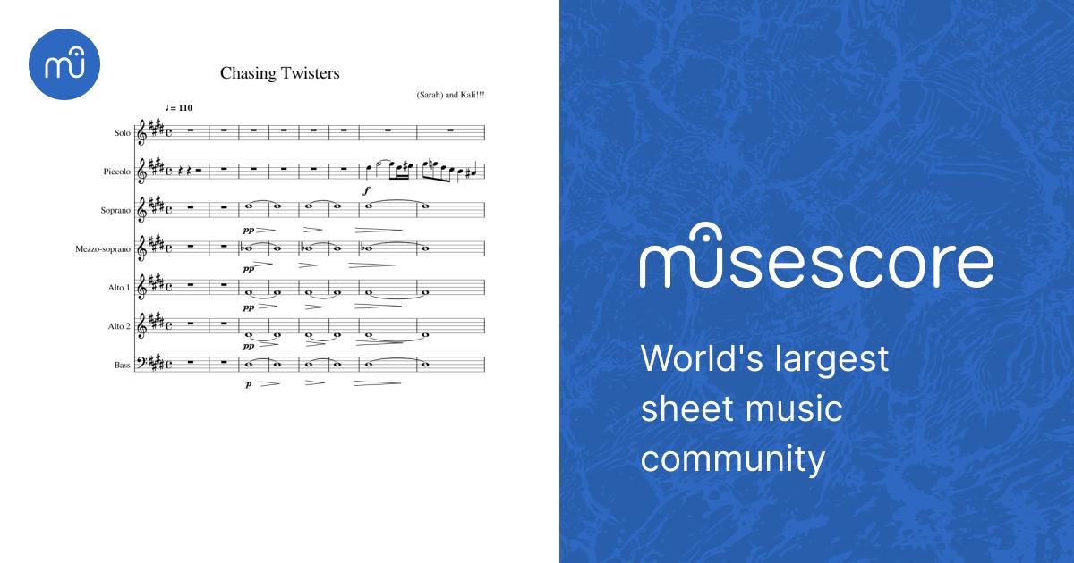 Chasing Twisters Sheet music for Piano, Flute piccolo (Mixed Ensemble) |  Musescore.com
