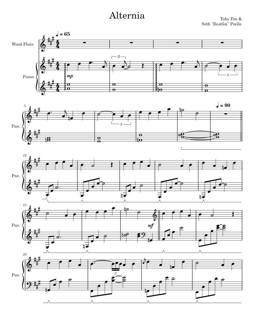 Alternia Sheet music for Piano, Flute other (Mixed Duet) | Musescore.com
