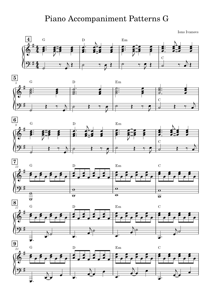 G 2 handed pop comp Sheet music for Piano (Piano Four Hand) Easy