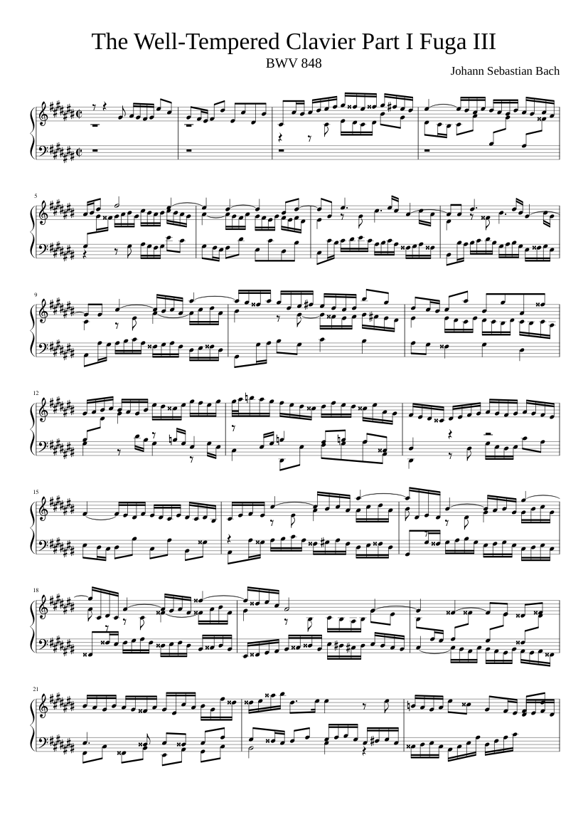 Prelude and Fugue in C-sharp major BWV 848