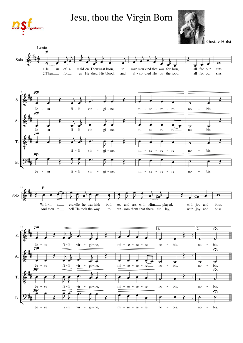 Jesu thou the virgin born