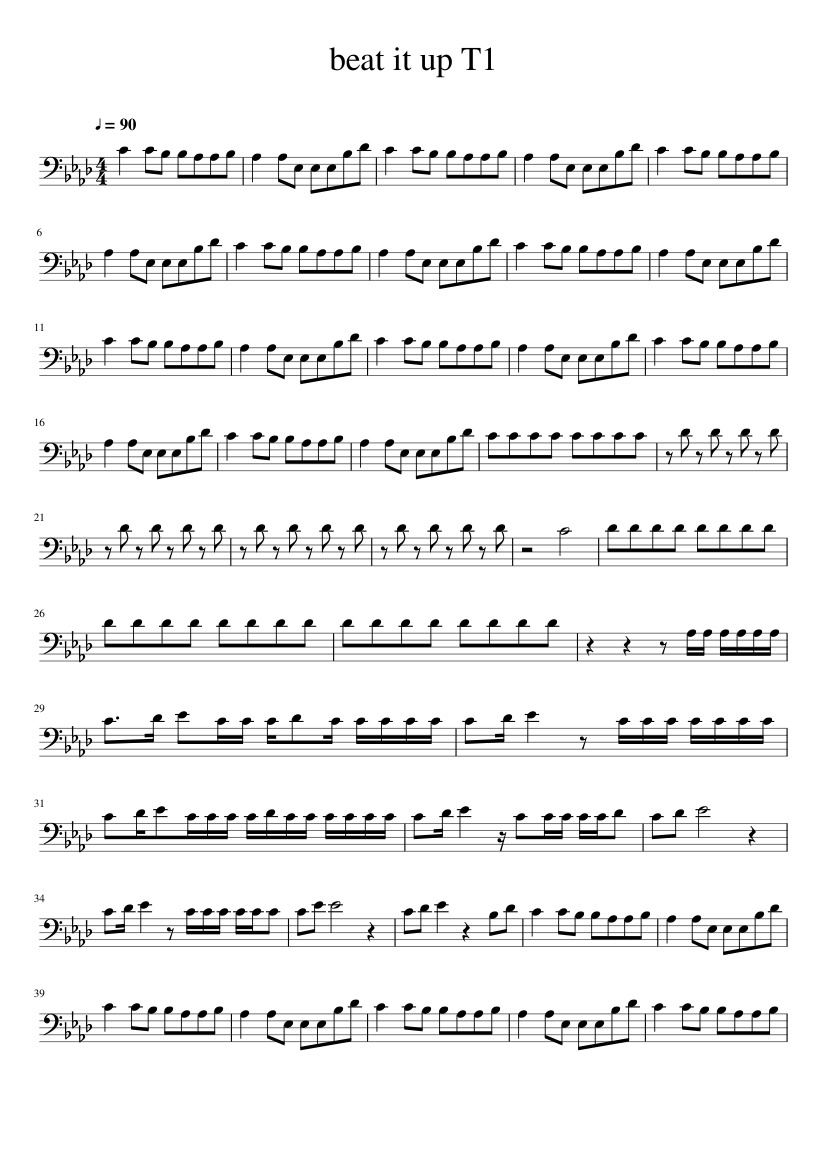 Beat it up T1 Sheet Music for Piano (Solo) easy | MuseScore.com