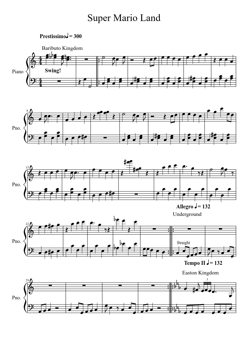 Super Mario Land Sheet music for Piano (Solo) | Musescore.com