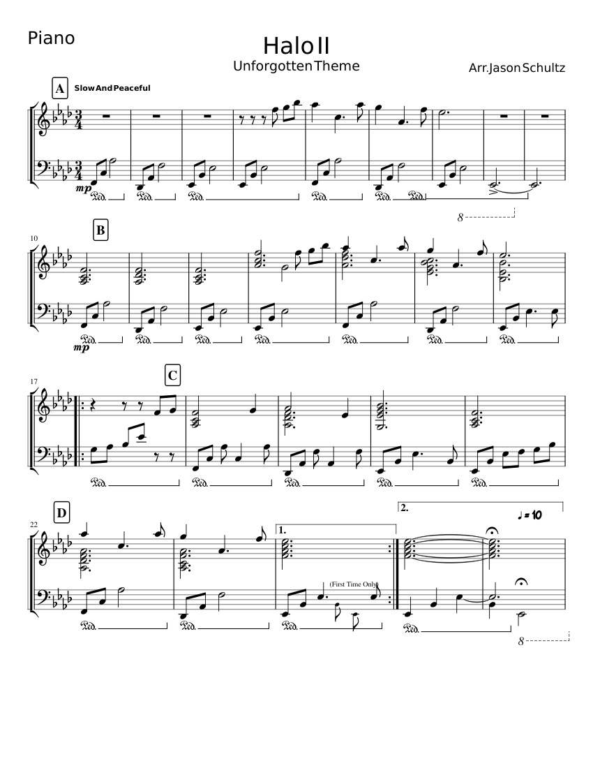 Halo II Sheet music for Piano (Solo) | Musescore.com