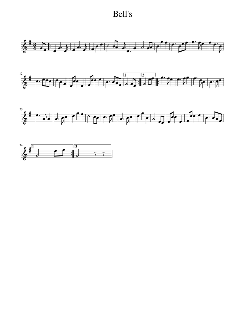 Bells Note Layout Bell's Sheet music for Piano (Solo) Easy | Musescore.com
