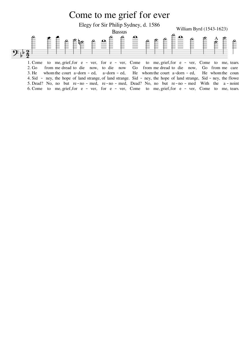 Come to me grief for ever