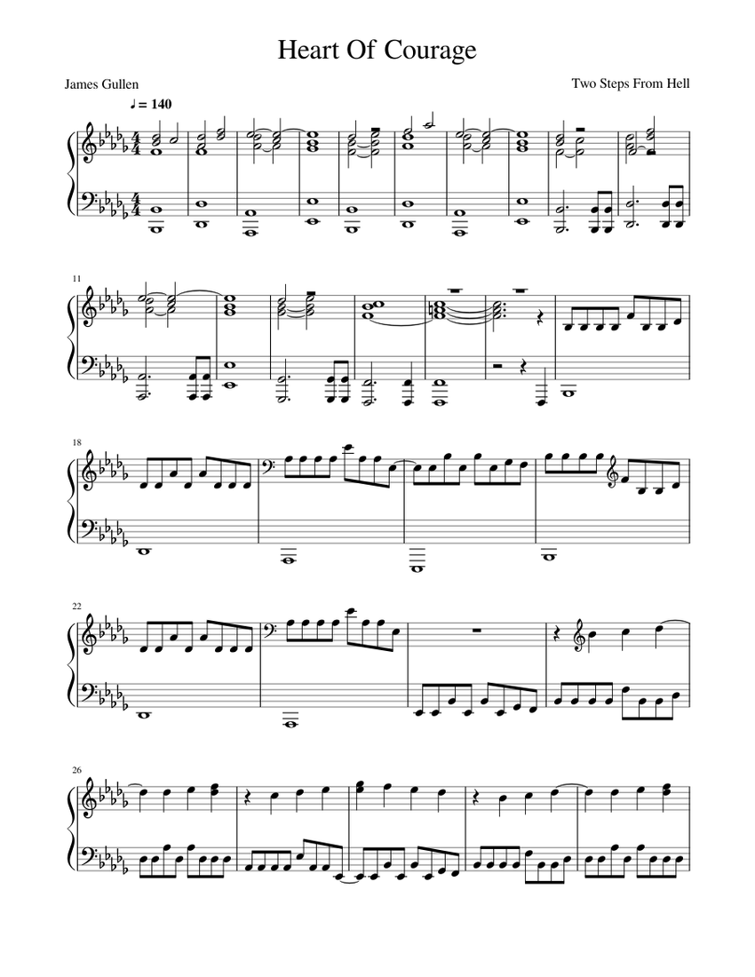Heart Of Courage Sheet music for Piano (Solo)