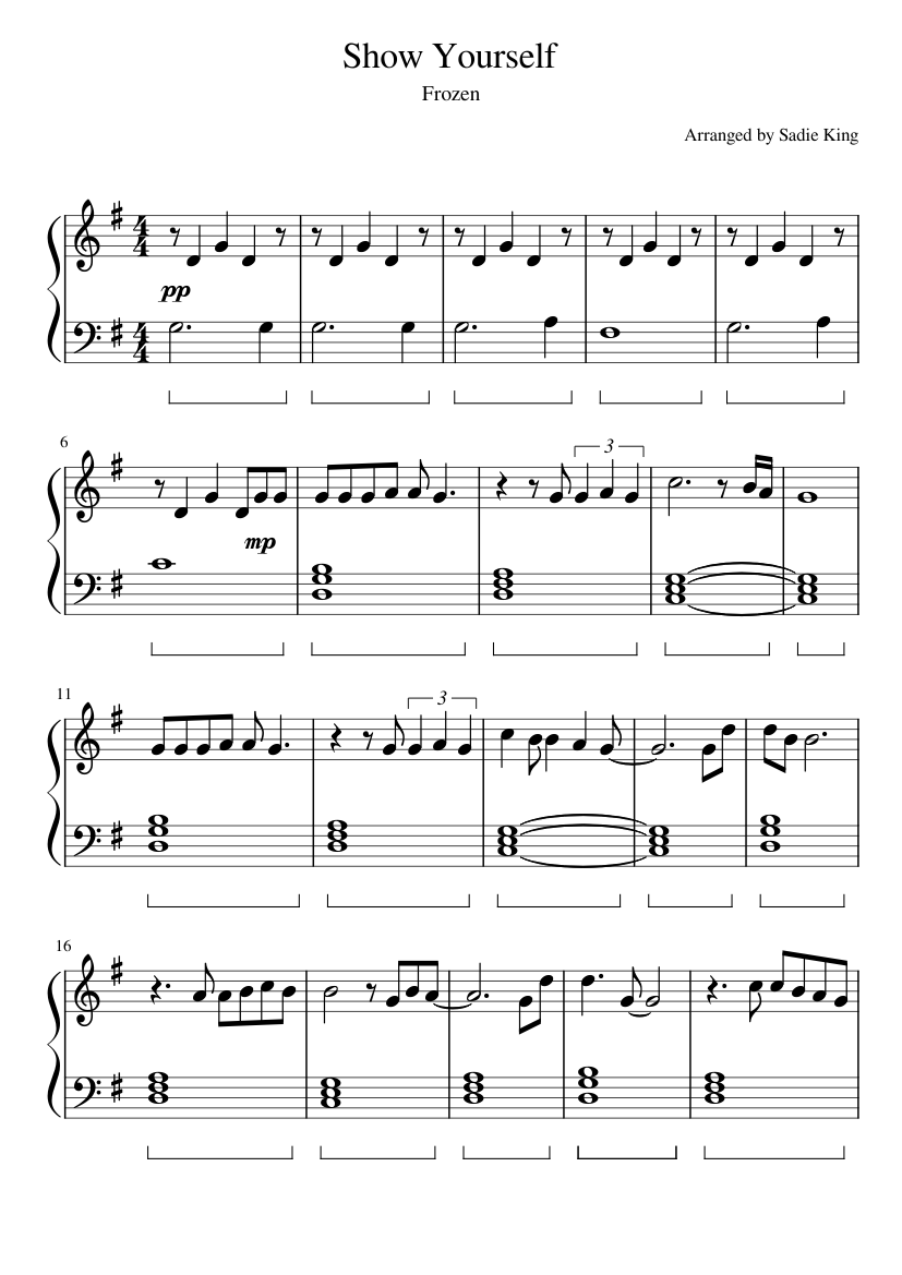 Show Yourself - Frozen 2 - Easy piano Sheet music for Piano (Solo) |  Musescore.com