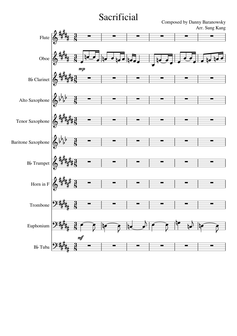 Binding of Isaac - Sacrificial Sheet music for Trombone, Euphonium, Tuba,  Flute & more instruments (Mixed Ensemble) | Musescore.com