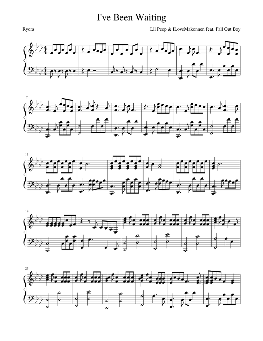 I've Been Waiting Sheet music for Piano (Solo) | Musescore.com