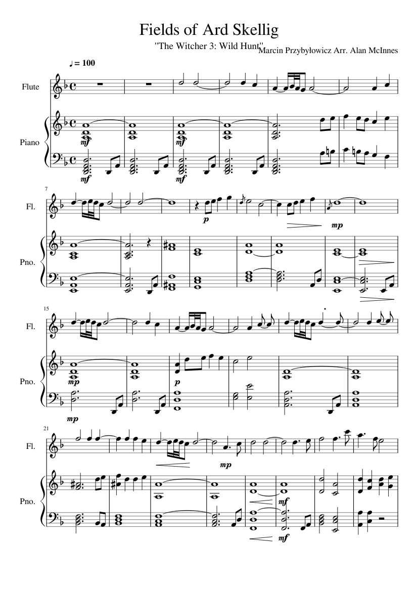 The Witcher 3 - Geralt of Rivia Sheet music for Piano (Solo