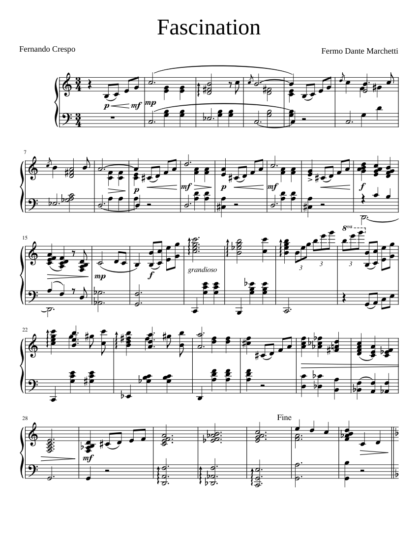 Fascination Sheet music for Piano (Solo) | Musescore.com