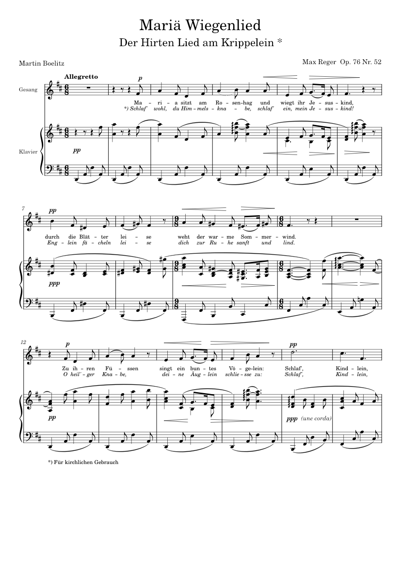 Maria Wiegenlied Op. 76 Nr 52