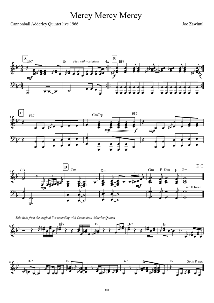 Mercy Ssaa Music Sheet | Download Handwritten And Printable Music Sheet And  Music Scores