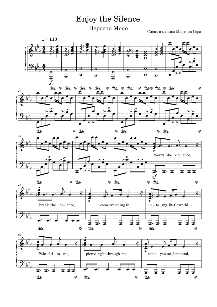 Enjoy the silence – Depeche Mode Sheet music for Piano (Solo) |  Musescore.com