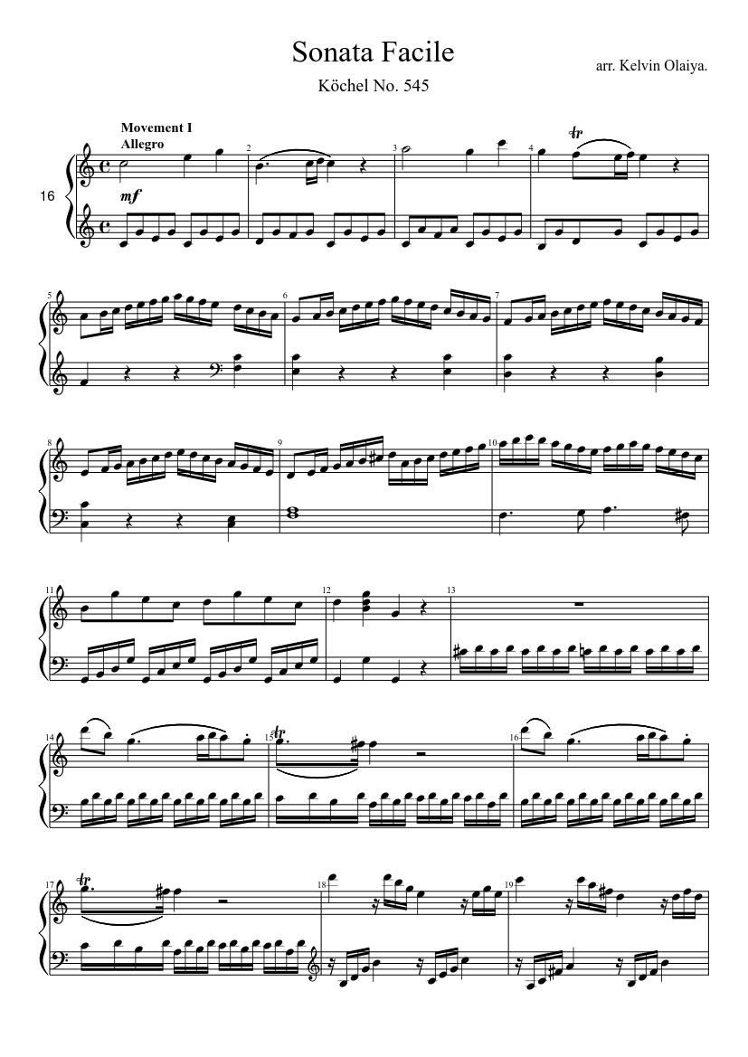 Piano Sonata No.1 in C major K.279/189d