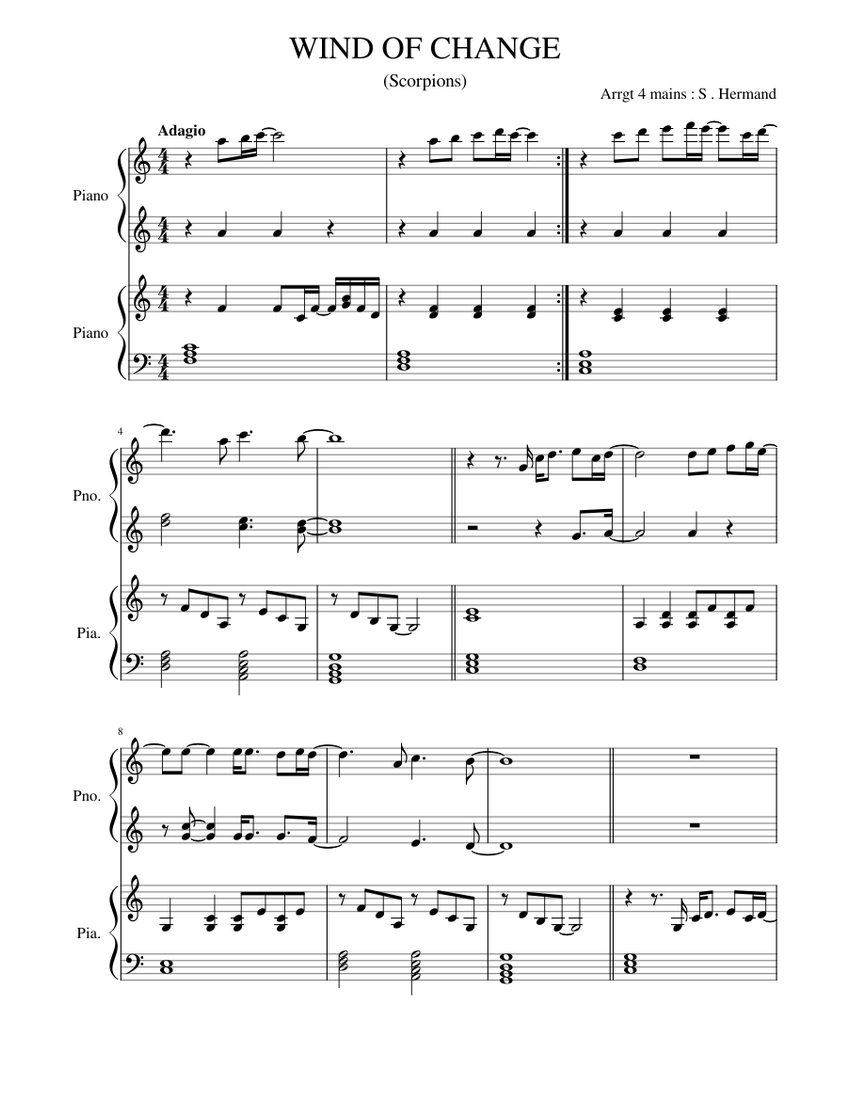 WIND OF CHANGE des Scorpions Sheet music for Piano (Solo) | Musescore.com