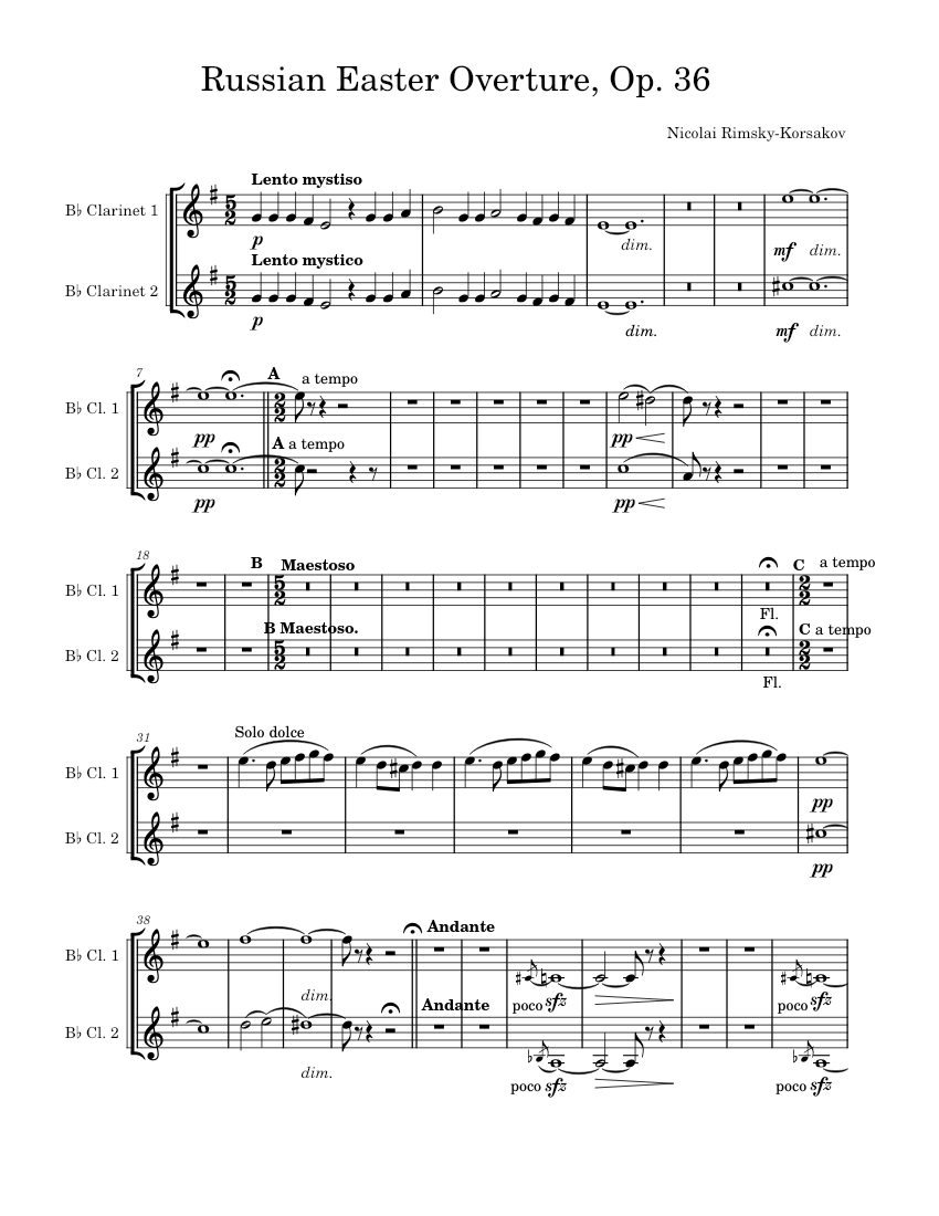 Russian Easter Festival, Op.36 Nikolay RimskyKorsakov Bb
