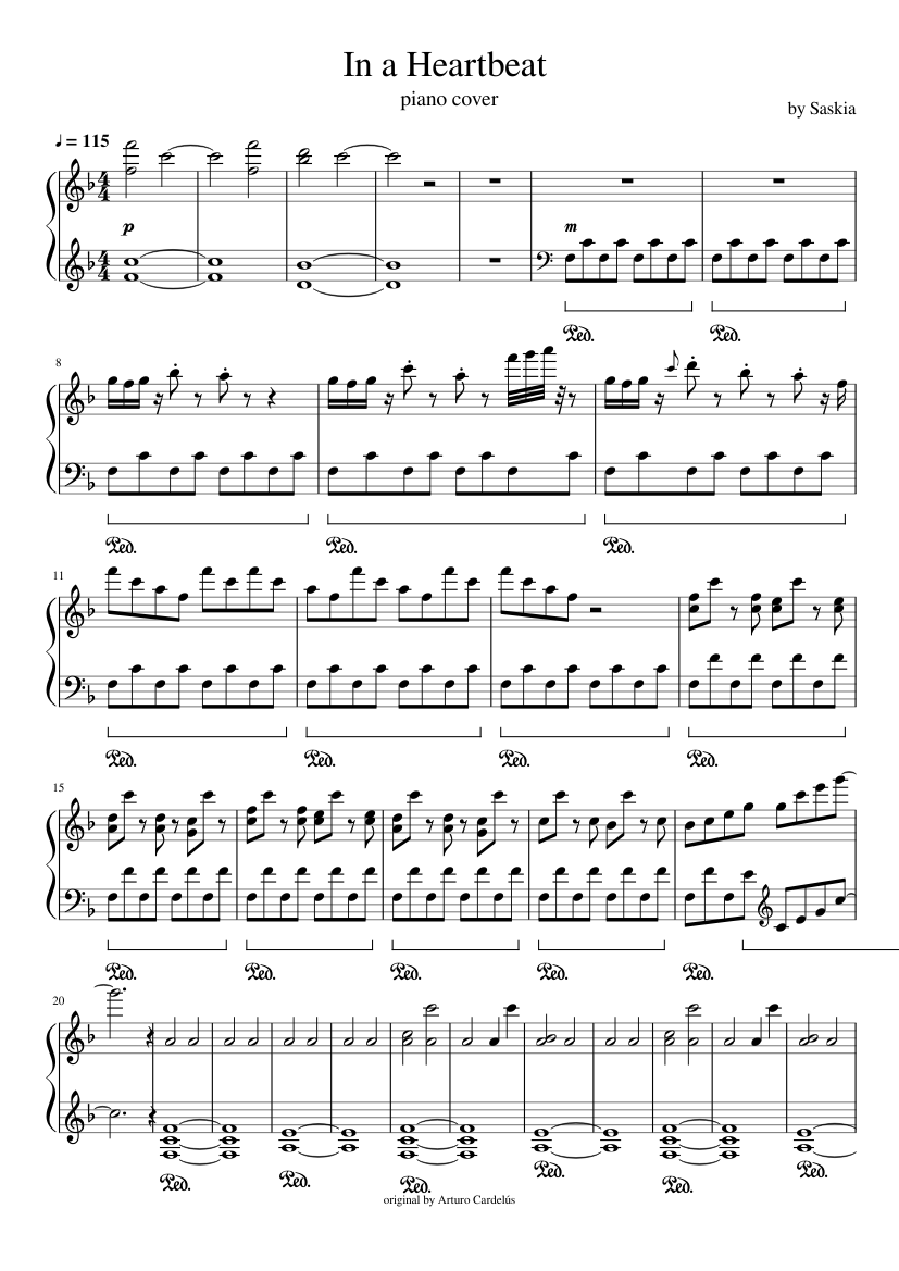 in the house in a heartbeat piano sheet music
