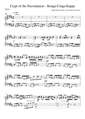 Free konga conga kappa by Danny Baranowsky sheet music | Download PDF or  print on Musescore.com