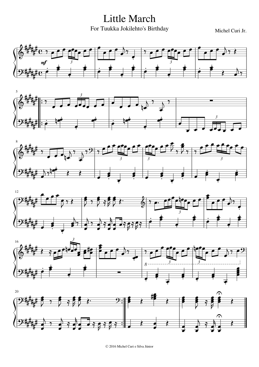 Little March for Tuukka Jokilehto's Birthday! Sheet music for Piano (Solo)  | Musescore.com