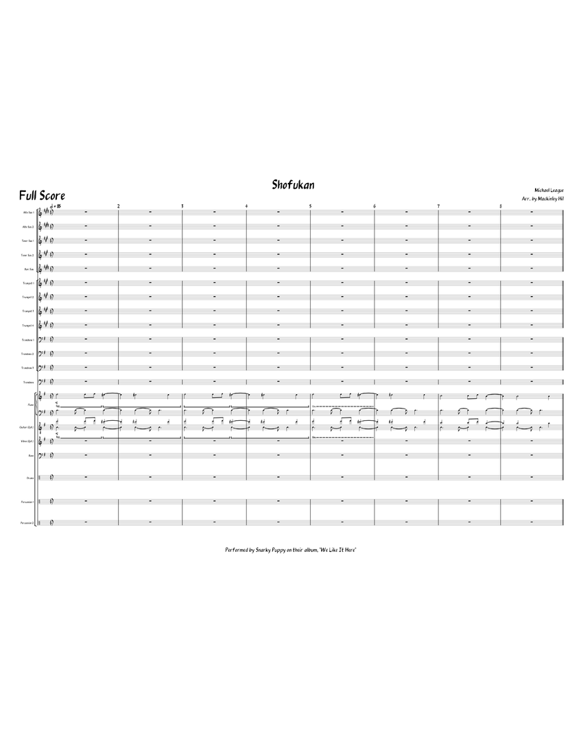 Shofukan - FULL Big Band Sheet music for Piano, Trombone, Saxophone alto,  Saxophone tenor & more instruments (Jazz Band) | Musescore.com