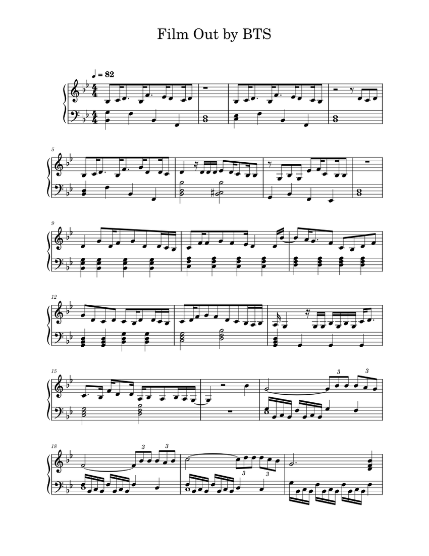 Film Out – BTS Sheet music for Piano (Solo) | Musescore.com