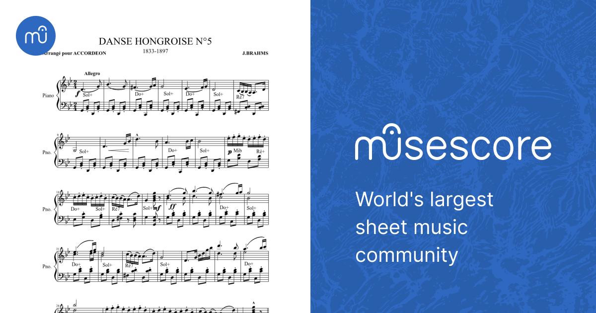 DANSE HONGROISE N°5 Sheet music for Piano (Solo) | Musescore.com