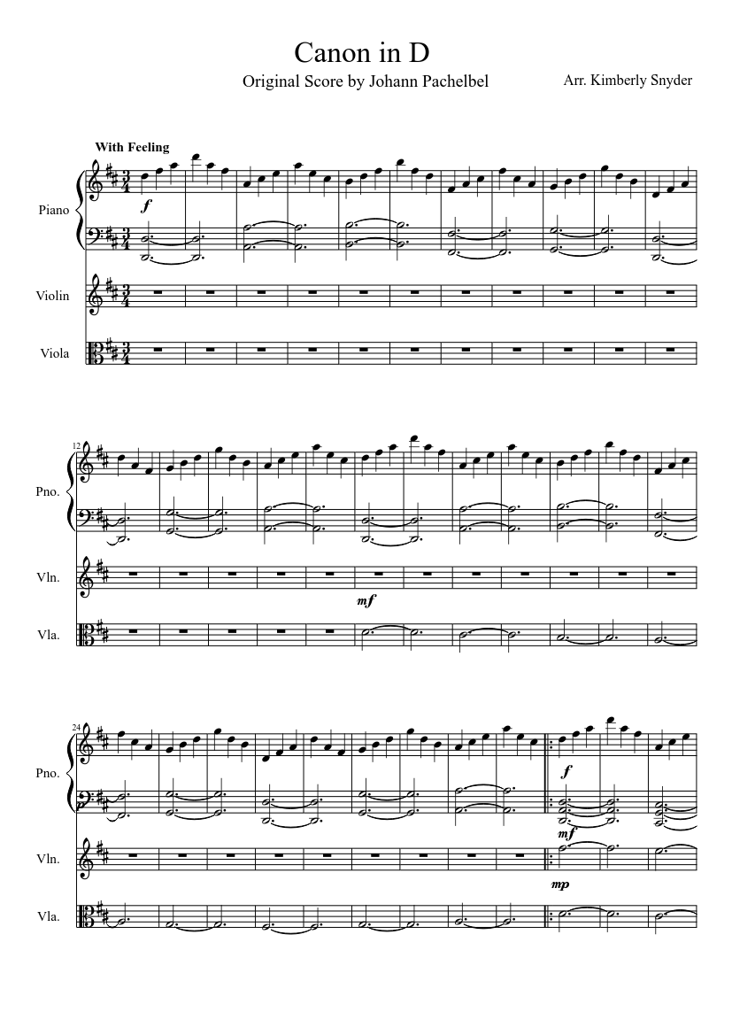 Canon in D Sheet Music for Piano, Violin, Viola (Mixed Trio) | MuseScore.com canon-in-d-sheet-music-for-piano-violin-viola-mixed-trio-musescore-com