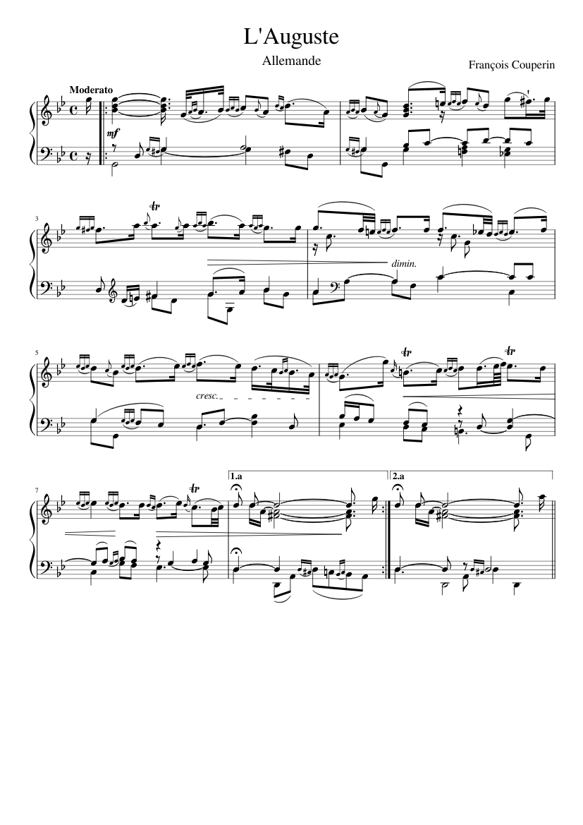 Pièces de Clavecin Premier Ordre L'Auguste 1