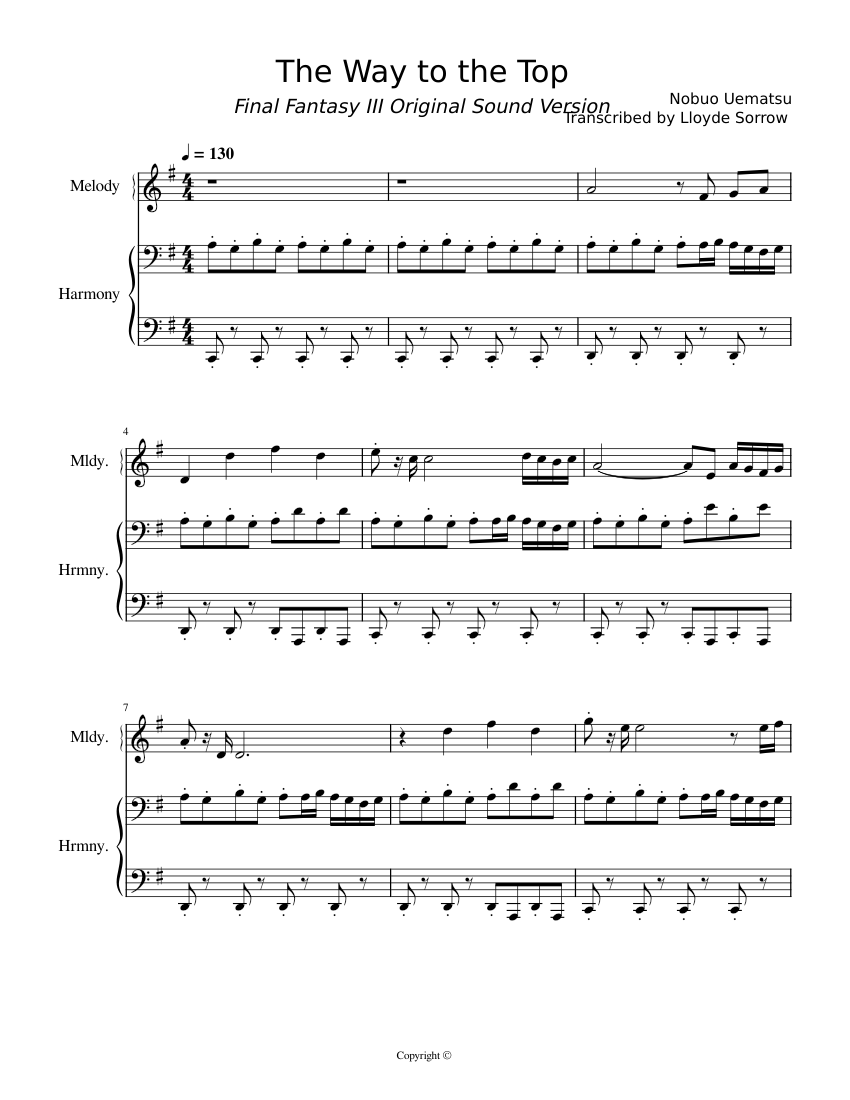 The Way to the Top Sheet music for Piano, Harpsichord (Mixed Duet