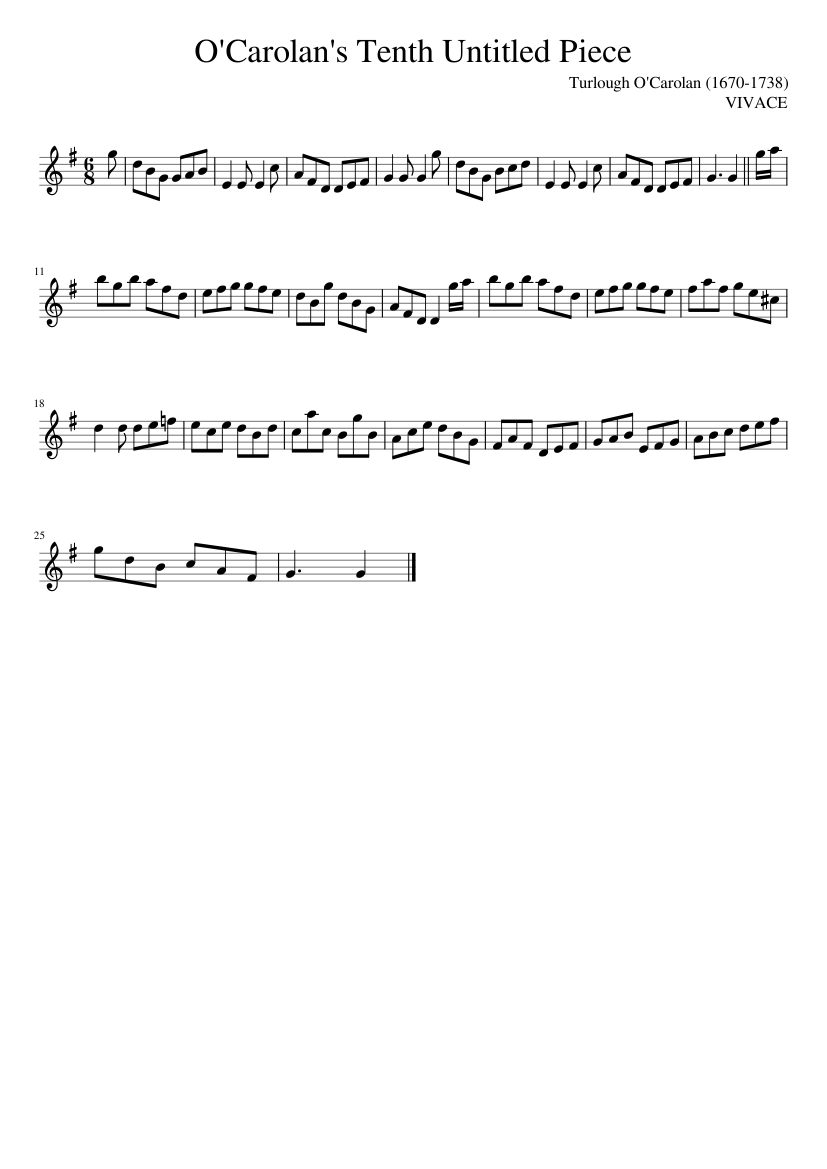 O'Carolan's Tenth Untitled Piece