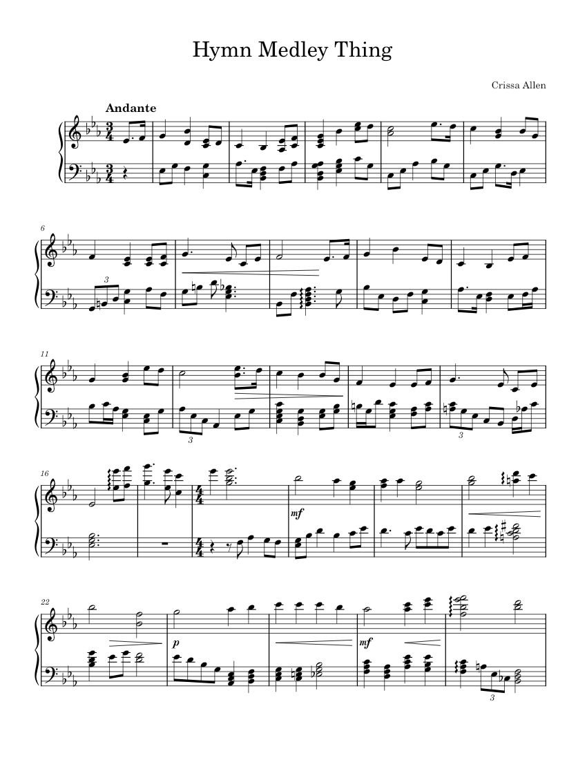 Hymn Medley Sheet music for Piano (Solo) | Musescore.com