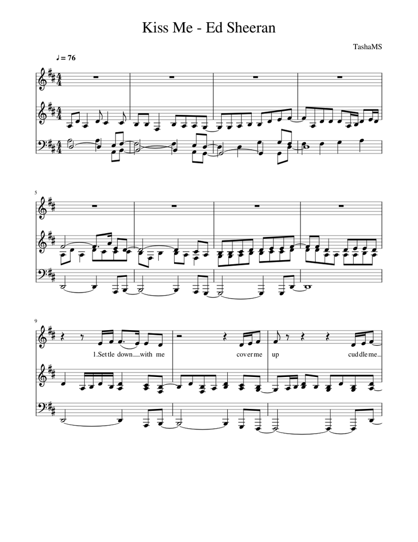 Kiss Me - Ed Sheeran Sheet music for Piano (Solo) | Musescore.com