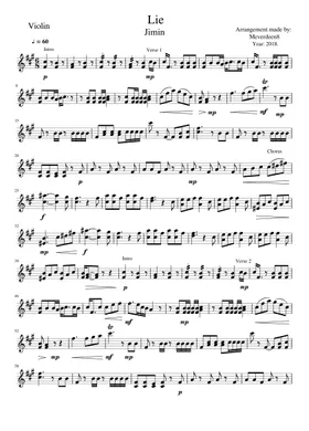 Free Lie by BTS sheet music | Download PDF or print on Musescore.com