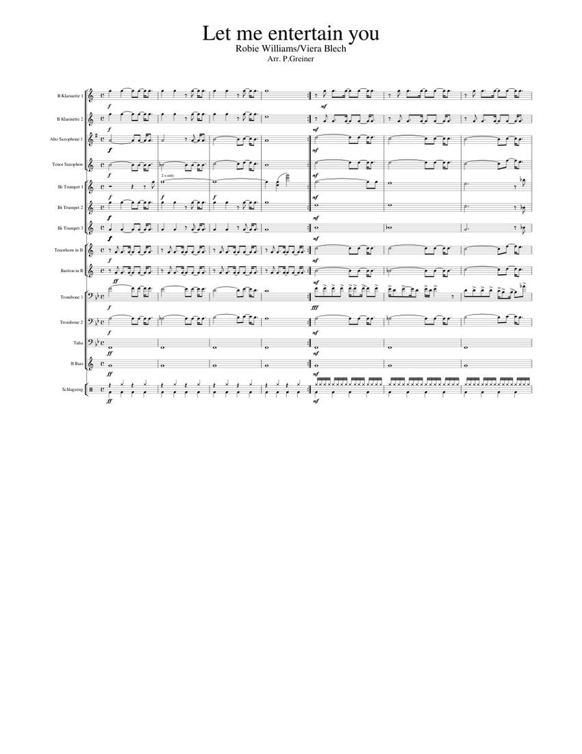 Let me entertain you Robbie Williams Sheet music for Trombone,