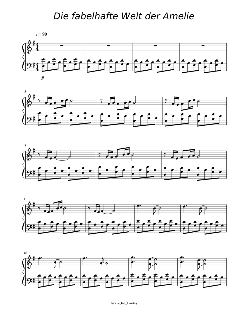 Amelie Full Sheet music for Piano (Solo) | Musescore.com