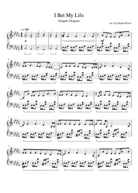 Free I Bet My Life by Imagine Dragons sheet music | Download PDF or print  on Musescore.com