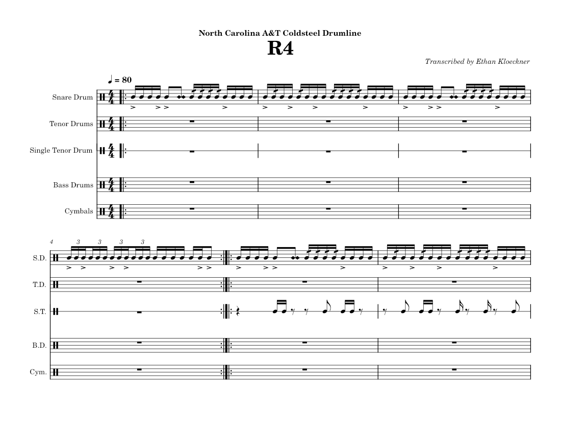 R4 Sheet Music for Tuba, Drum group, Synthesizer, Trumpet other (Mixed ...