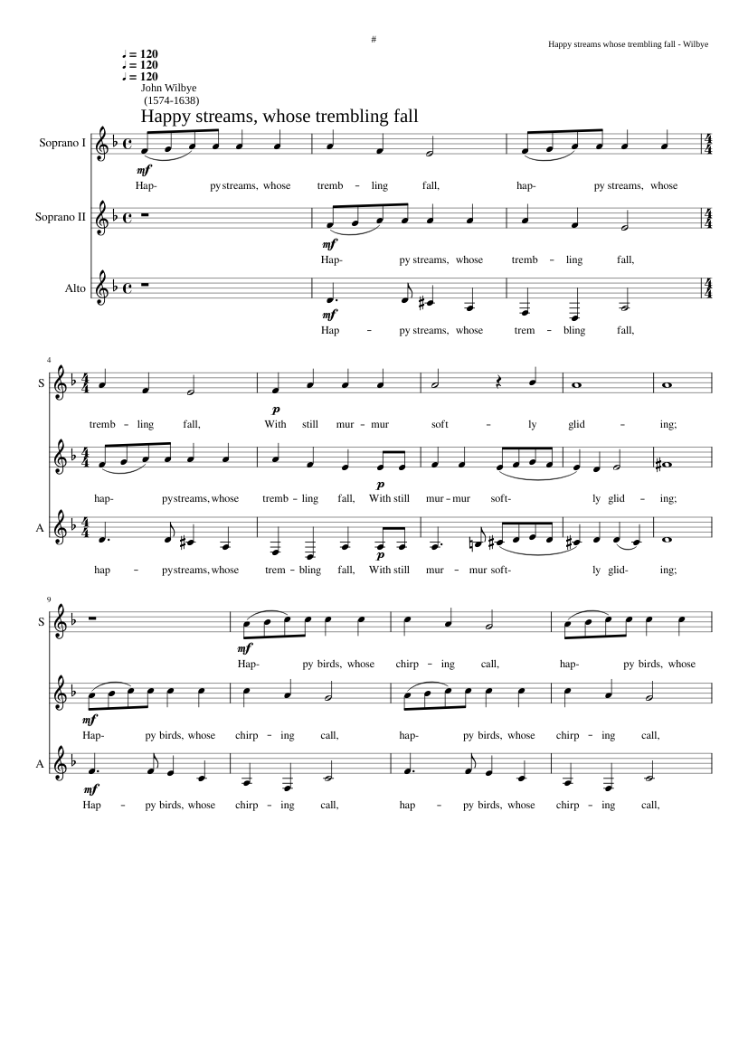 Happy streams whose trembling fall