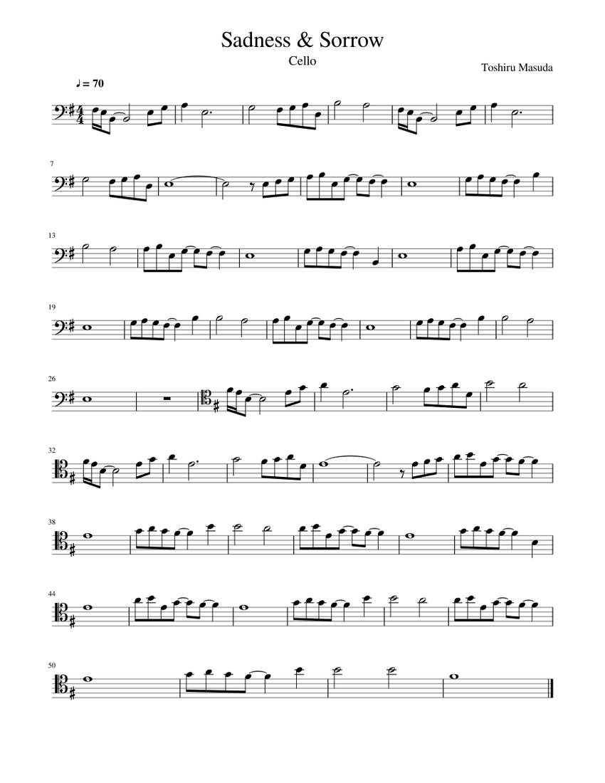 Sadness Sorrow Naruto Musescore Com Imagens Partitura