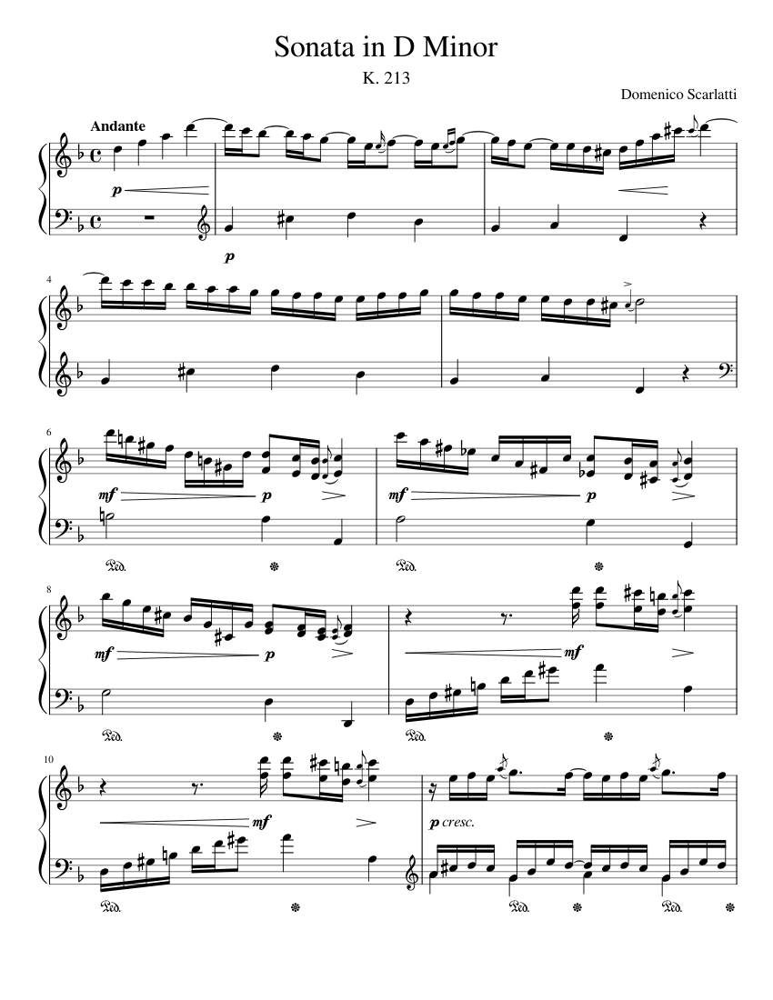 Keyboard Sonata in D minor K.213